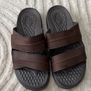 Men’s CROCS Dark Brown and Black Slide Sandals